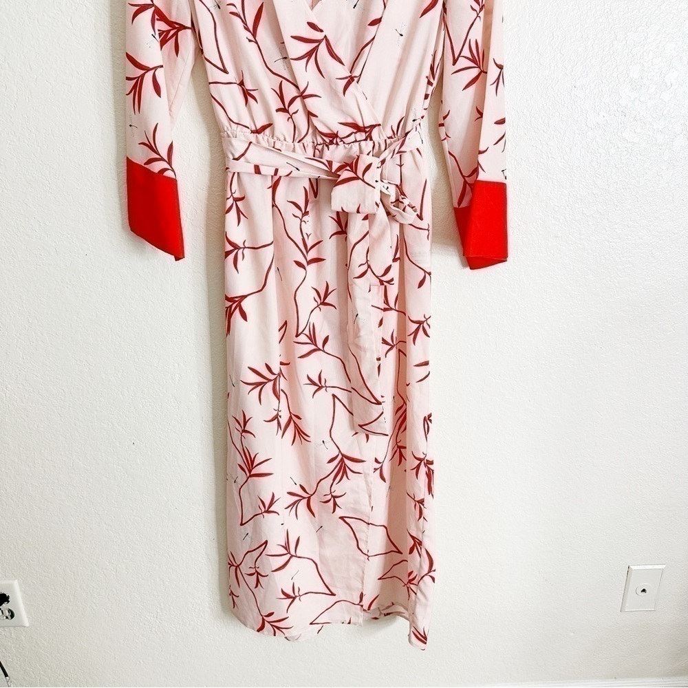 BORGO DE NOR Long-Sleeve Firefly Leaf Wrap Dress size 8 - Picture 9 of 11